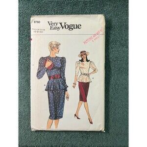 Very Easy Vogue Pattern #8760 Misses’ Top & Skirt Sizes 6/8/10